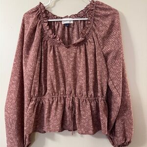 Universal Thread Women's Floral Blouse - Mauve